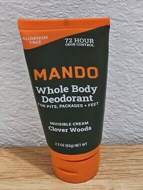 NWT Mando Whole Body Deodorant Invisible Cream Clover Woods 2.2 oz